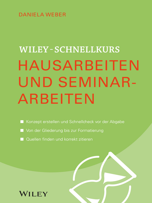 Cover image for Wiley-Schnellkurs Hausarbeiten und Seminararbeiten